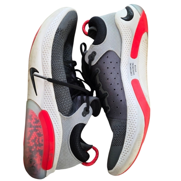 Nike Joyride Run Flyknit Gray Crimson Red Sneakers Men’s Size 13 Running Walking - Picture 6 of 9